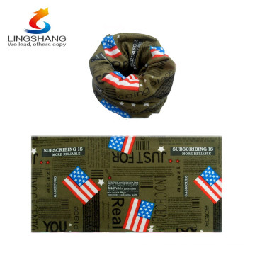 Chaud Nouveaux produits de mode pour 2016 Lingshang impression Etats-Unis Drapeau national coutume cachemire seamless bandanas cache tube personnalisé